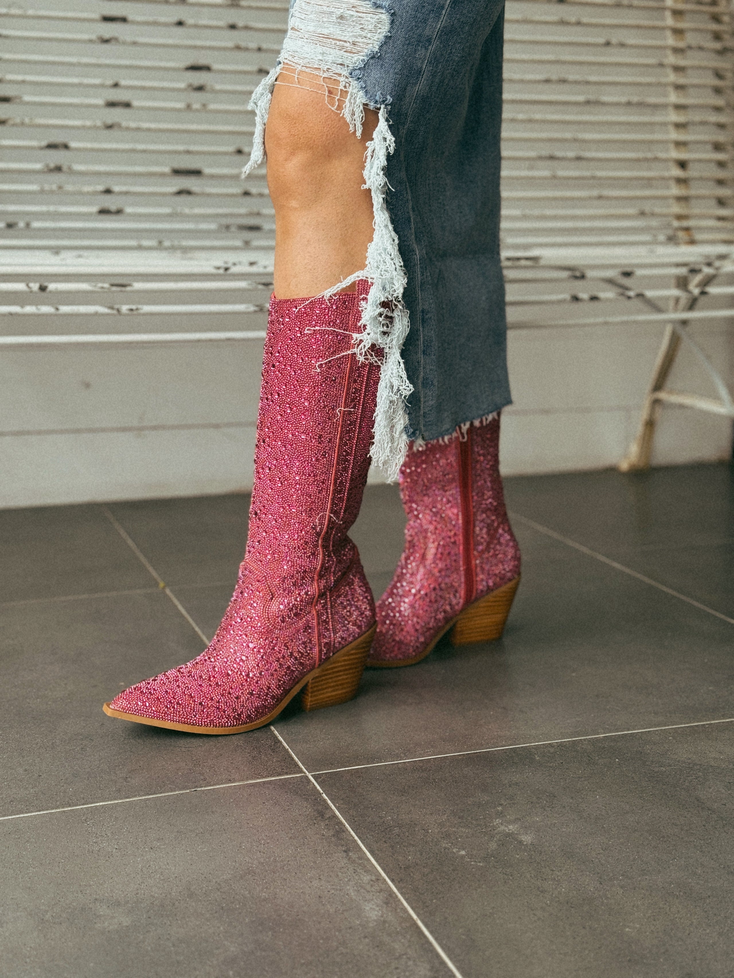 Pink Rhinestone Cowgirl Boots Gobel West